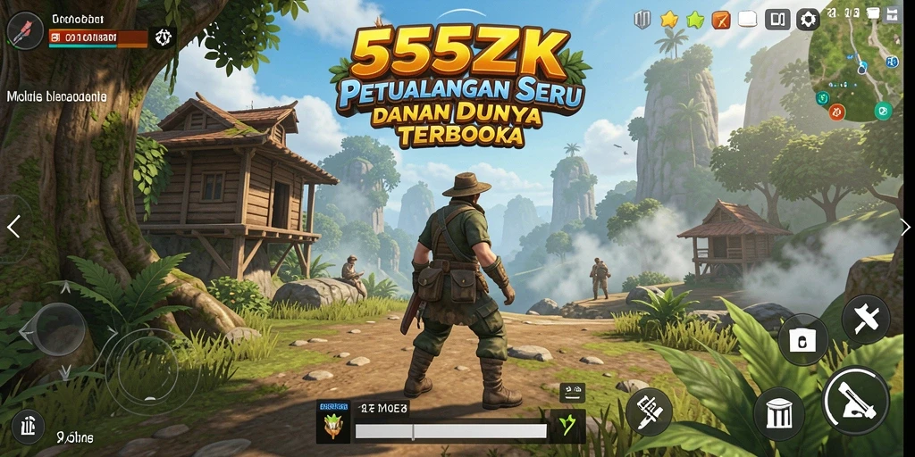 Tampilan gameplay seru di dunia terbuka 555ZK.