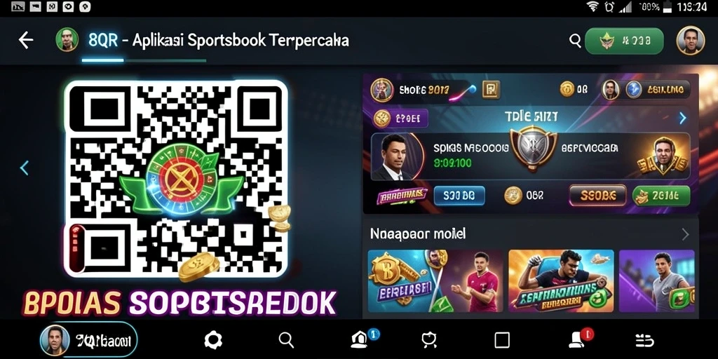 Tampilan gameplay taruhan olahraga di aplikasi 8QR.