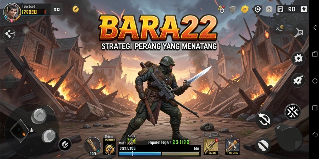 Screenshot gameplay BARA22 menampilkan grafis menawan dan aksi strategis yang intens.