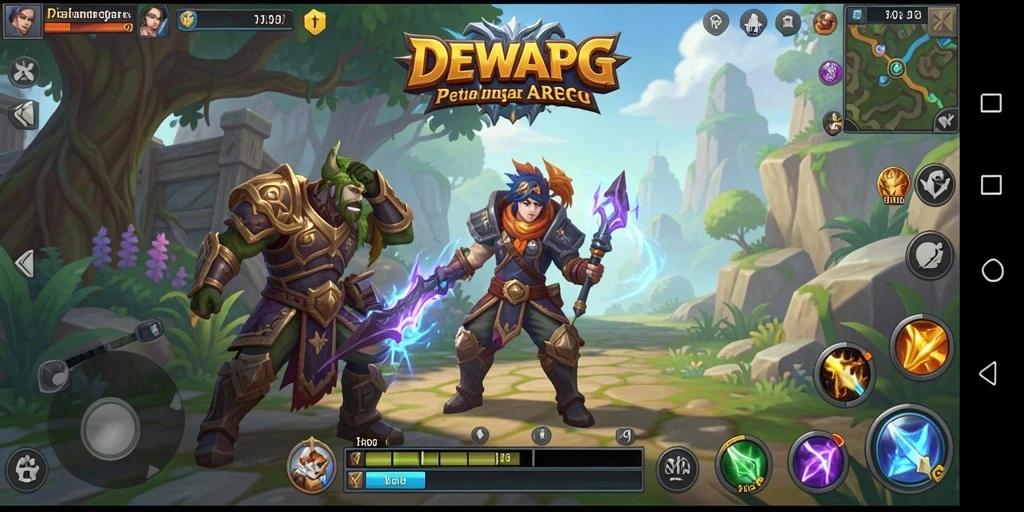 Tampilan seru dalam gameplay DEWAPG dengan aksi ARPG.