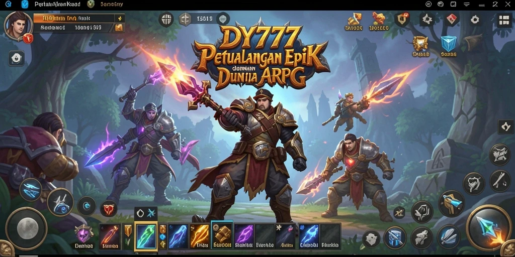 Tangkapan layar gameplay DY777 menampilkan aksi seru dalam dunia ARPG yang menawan.