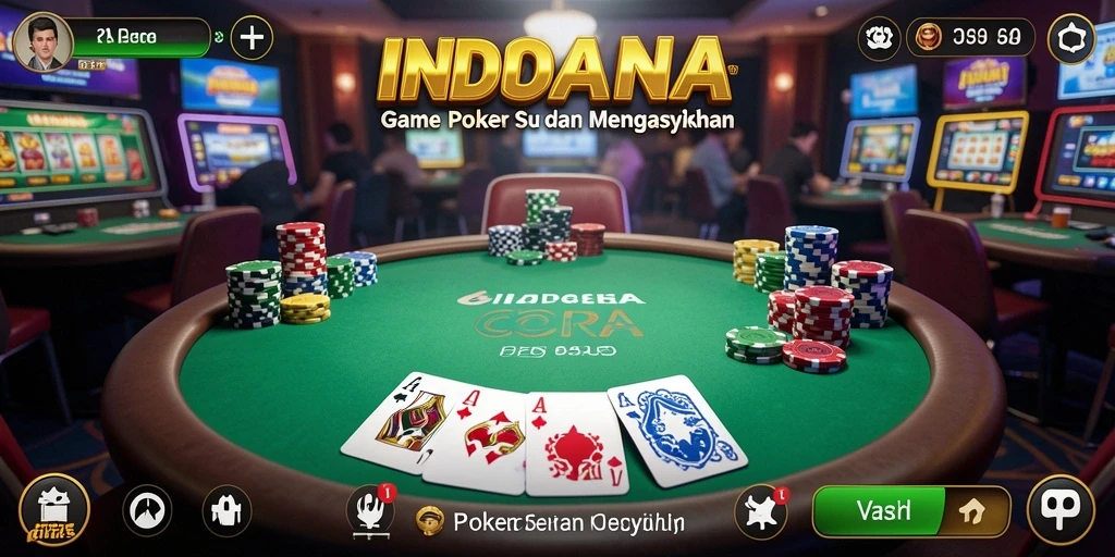 Screenshot gameplay <strong>INDAAA</strong> menunjukkan suasana bermain poker yang seru dan interaktif.