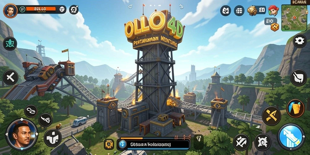 Screenshot gameplay menara pertahanan yang mendebarkan di OLLO4D.