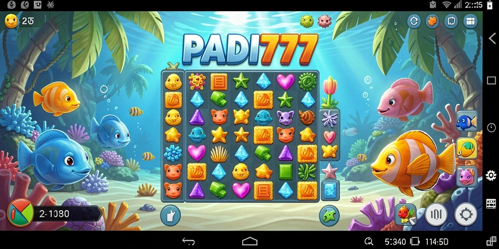 Tampilan gameplay PADI777 yang seru dalam genre Match-3.