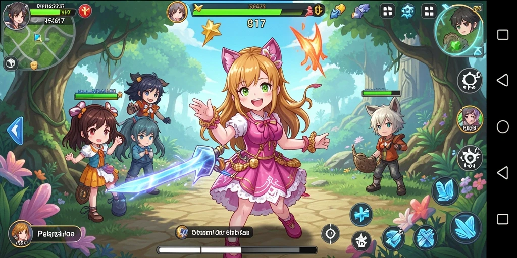 Screenshot gameplay RP6677 yang mengasyikkan dengan karakter anime.