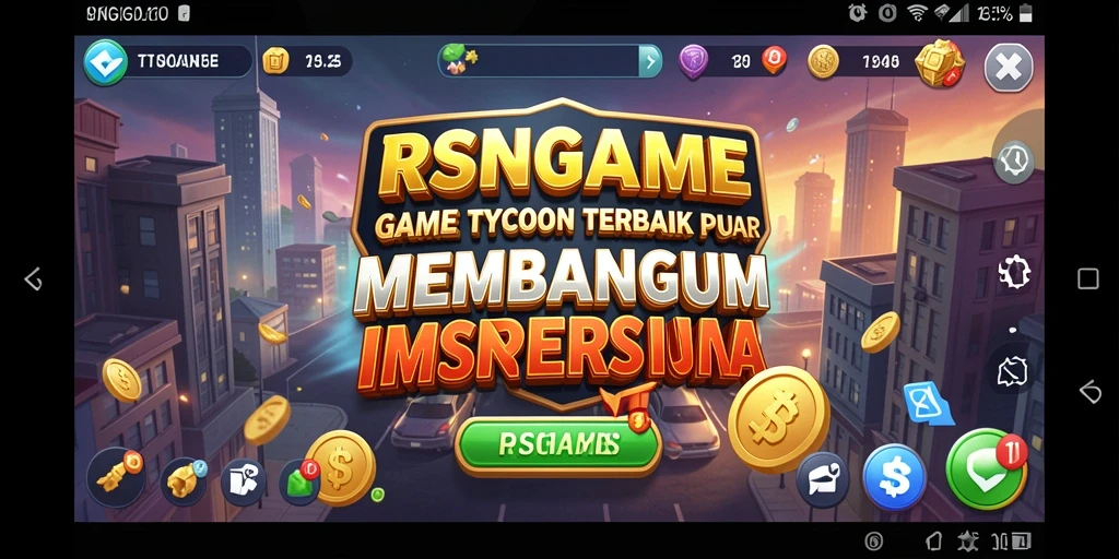 Tampilan gameplay RSNGAME dengan berbagai pilihan bisnis yang menarik.