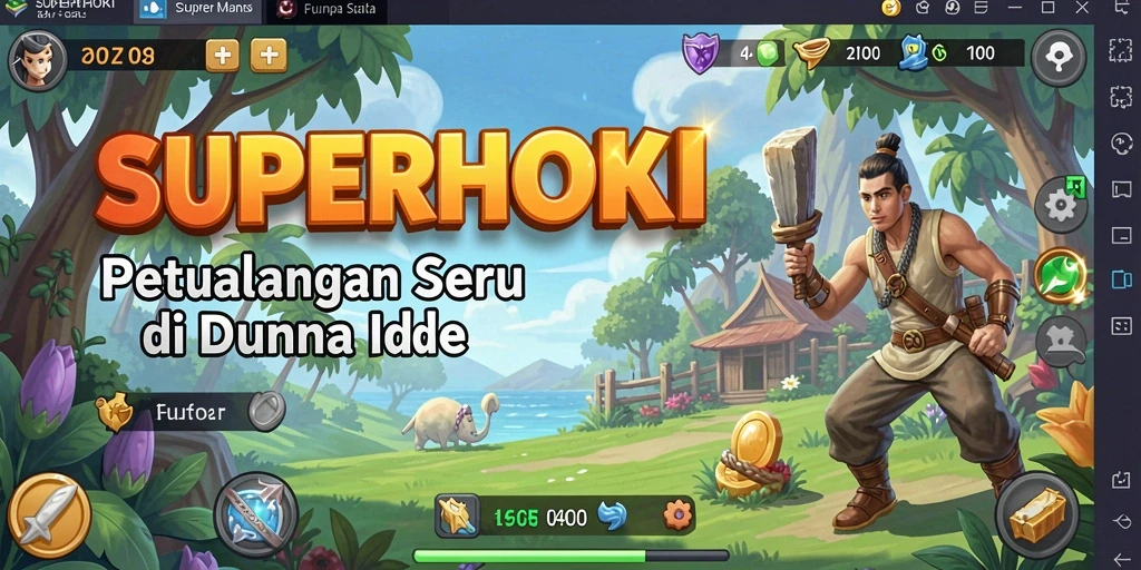 Tampilan gameplay SUPERHOKI menampilkan keseruan dalam petualangan Idle.
