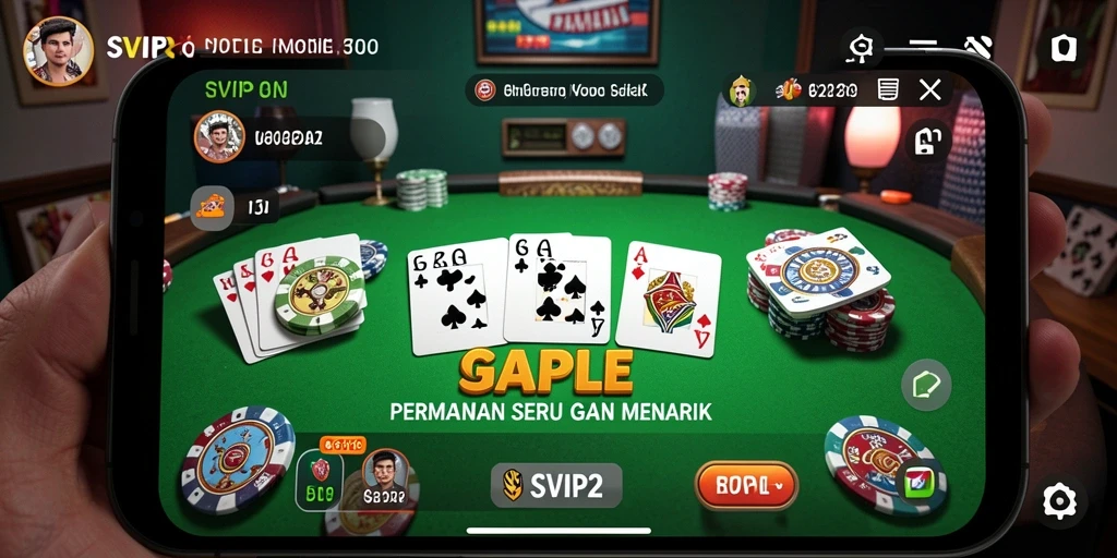 Screenshot gameplay SVIP2 yang menampilkan serunya bermain Gaple.